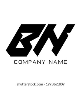 BN Abstract letter logo design template.