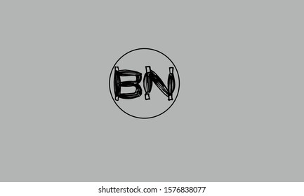 BN abstract vector logo monogram template