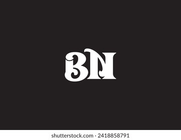 BN abstract vector logo monogram template