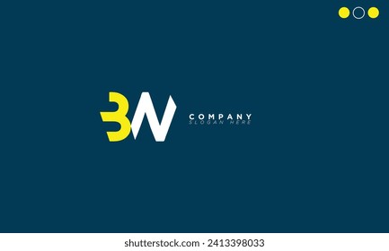 BN Alphabet letters Initial Monogram Logo NB, B und N