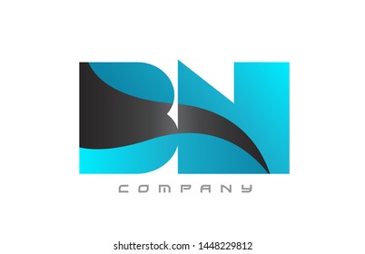 BN B N blue black alphabet combination letter logo design suitable for a company or business