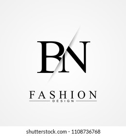 BN B N cutting and linked letter logo icon with paper cut in the middle. Creative monogram logo design. Fashion icon design template.
