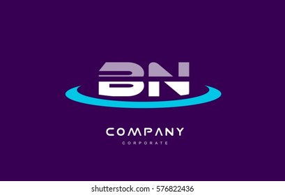bn b n cyan magenta blue letter combination alphabet vector company logo icon sign design template 