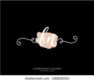 BN B N Initial handwriting logo template
