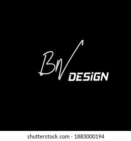 BN B N Initial handwriting creative fashion elegant design logo template vector