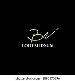 BN B N Initial handwriting creative fashion elegant design logo Sign Symbol template vector icon