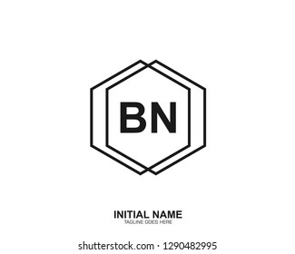 BN B N Initial logo letter with minimalist concept vector