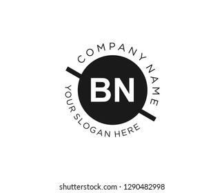 BN B N Initial logo letter with minimalist concept vector