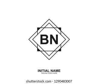 BN B N Initial logo letter with minimalist concept vector