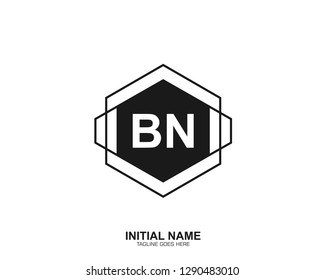 BN B N Initial logo letter with minimalist concept vector