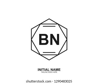 BN B N Initial logo letter with minimalist concept vector