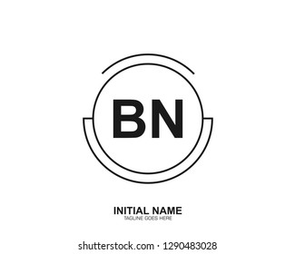 BN B N Initial logo letter with minimalist concept vector