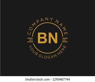 BN B N Initial logo letter with minimalist concept vector