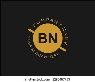 BN B N Initial logo letter with minimalist concept vector