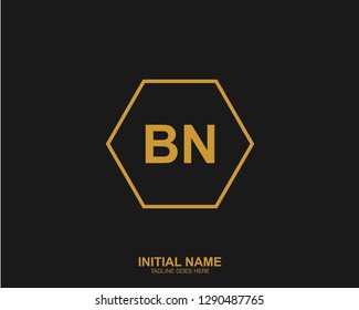 BN B N Initial logo letter with minimalist concept vector
