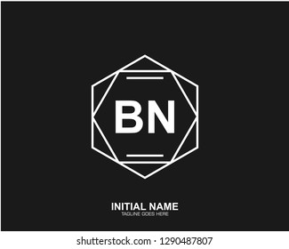 BN B N Initial logo letter with minimalist concept vector