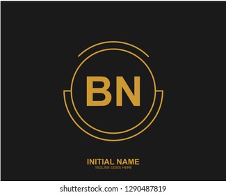 BN B N Initial logo letter with minimalist concept vector