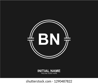 BN B N Initial logo letter with minimalist concept vector