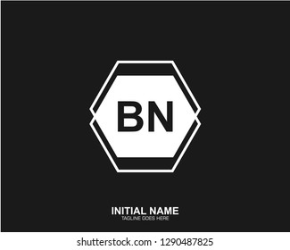 BN B N Initial logo letter with minimalist concept vector
