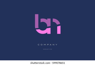 bn b n  pink blue pastel modern abstract alphabet company logo design vector icon template 