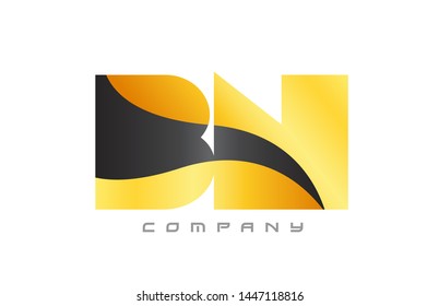 BN B N yellow black alphabet combination letter logo design suitable for a company or business