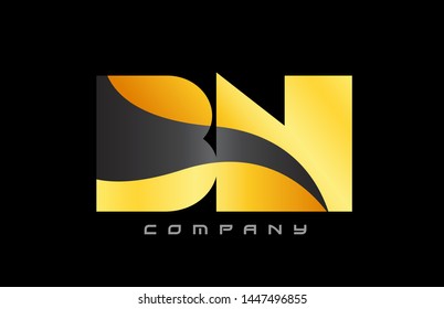 BN B N yellow black alphabet combination letter logo design suitable for a company or business