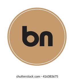 bn brown letters ,abstract background logo, design identity in circle, alphabet letter
