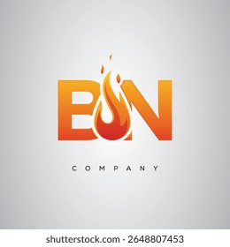 BN Creative Fire Letter Diseño de Logo