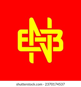 BN, ENB, MNB, NB, monogram logo overlapping, golden yellow color on a red background.