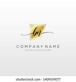 BN handwriting initial logo template vector.