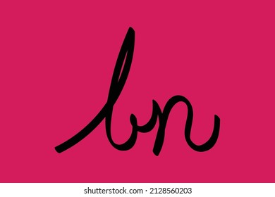 logotipo manuscrito bn para identidad. bn caligrafía manuscrita inicial, para monograma y logotipo. 