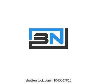 BN initial box letter logo template vector