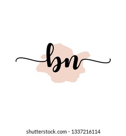 BN  Initial Handwriting logo template vector