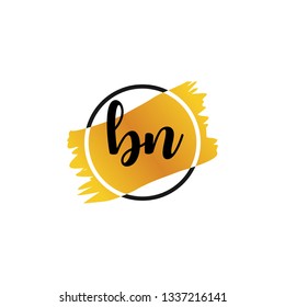BN  Initial Handwriting logo template vector