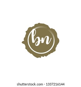 BN  Initial Handwriting logo template vector