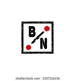 BN  Initial Handwriting logo template vector