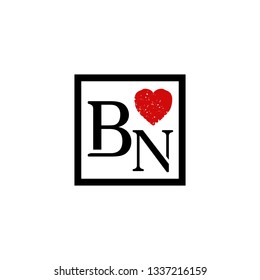 BN  Initial Handwriting logo template vector