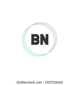 BN  Initial Handwriting logo template vector