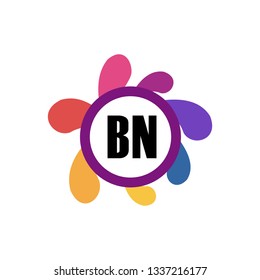 BN  Initial Handwriting logo template vector