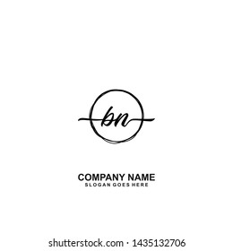 BN Initial handwriting logo template vector