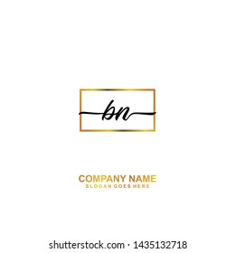 BN Initial handwriting logo template vector