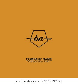 BN Initial handwriting logo template vector