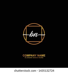 BN Initial handwriting logo template vector