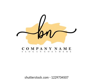 BN Initial handwriting logo vector