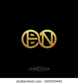 BN initial letter linked circle capital monogram logo modern template