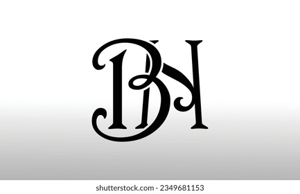 BN initial letter logo design template 