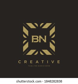 BN initial letter luxury ornament monogram logo template vector.