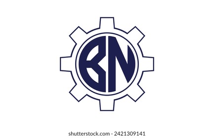 Plantilla vectorial de diseño del logotipo del círculo mecánico de la letra inicial de BN. industrial, ingeniería, servicios, marca de palabras, marca de letras, monograma, construcción, empresa, empresa, empresa, comercial, geométrica