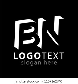 BN initial letter with negative space logo icon vector template