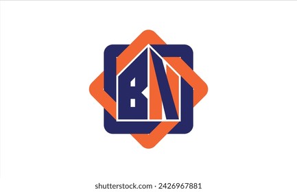 BN initial letter real estate builders logo design vector. construction, housing, home marker, property, building, apartment, flat, compartment, business, corporate, house rent, rental, commercial